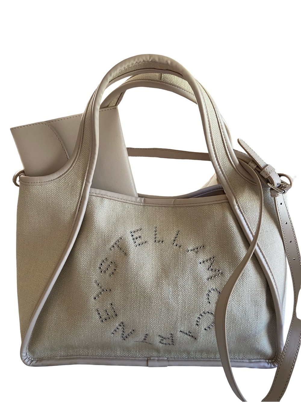 STELLA MCCARTNEY Cream Canvas Crossbody Tote
